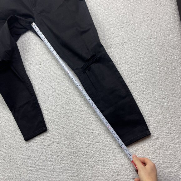 Y2K Garage Denim Black Jeans Juniors Size 13 Distressed Raw Hem Skater Grunge - Picture 11 of 12